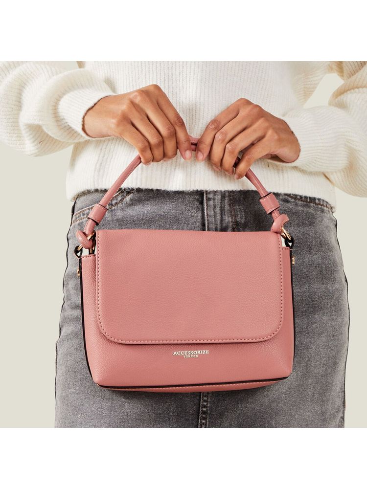 Accessorize London Women's Pink Double Strap Handheld Bag-picture-39