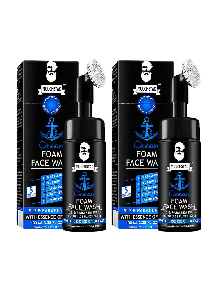 Muuchstac Ocean Foam Face Wash with Inbuilt Brush - Pack Of 2-image-12