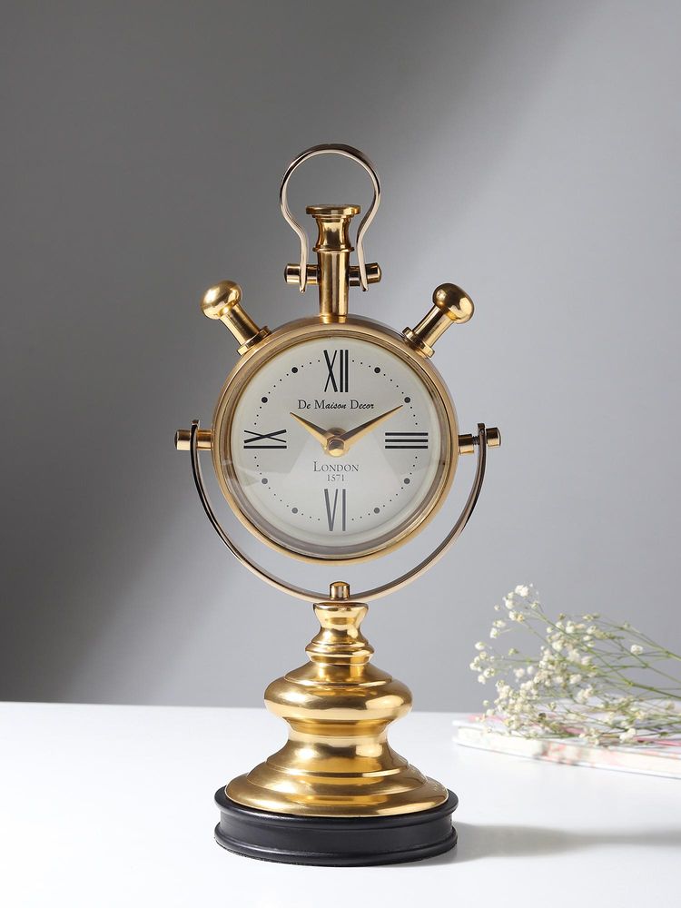 De Maison Decor Aristotime Table Clock in Gold-picture-18