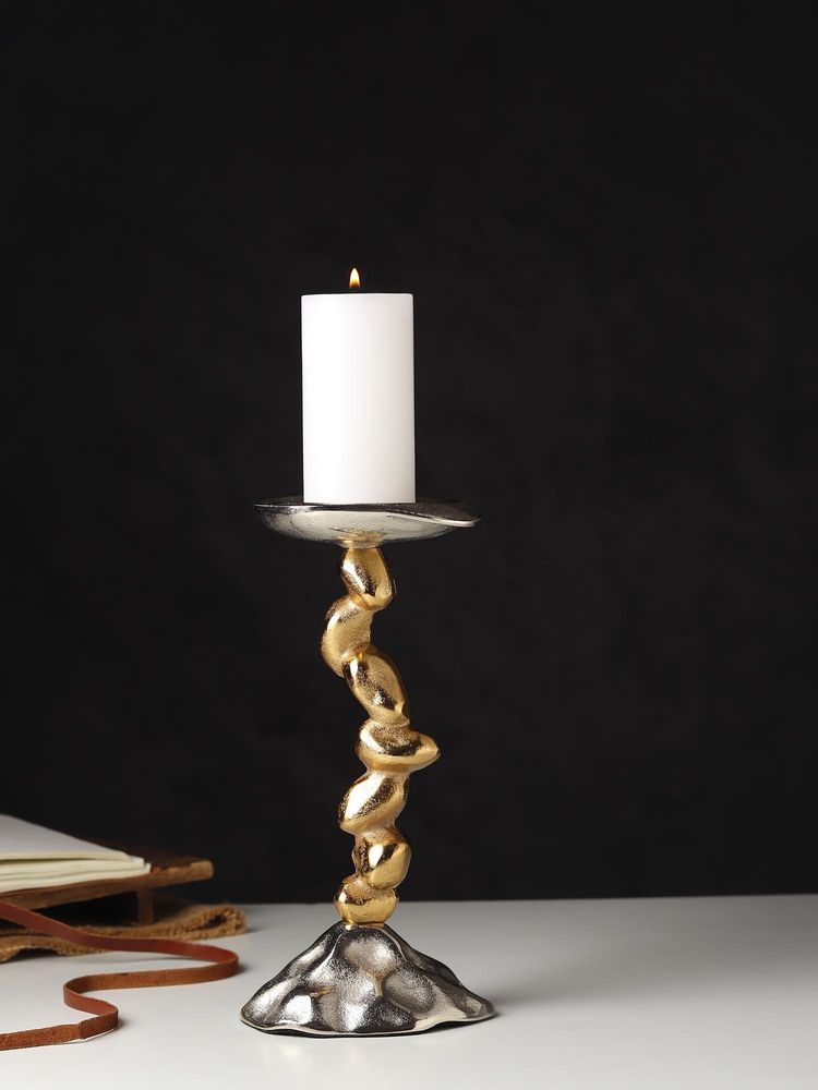De Maison Decor Stones Orivia Silver Candle Holder-image-18