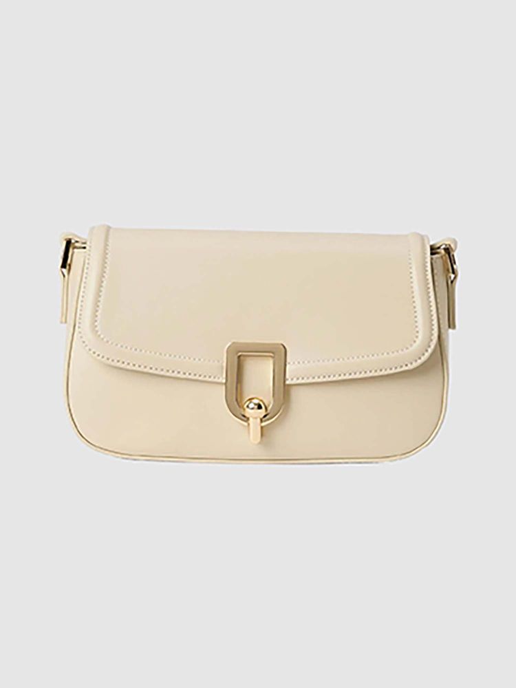 Forever New Carly Curve Lock Handbag - Cream-image-17