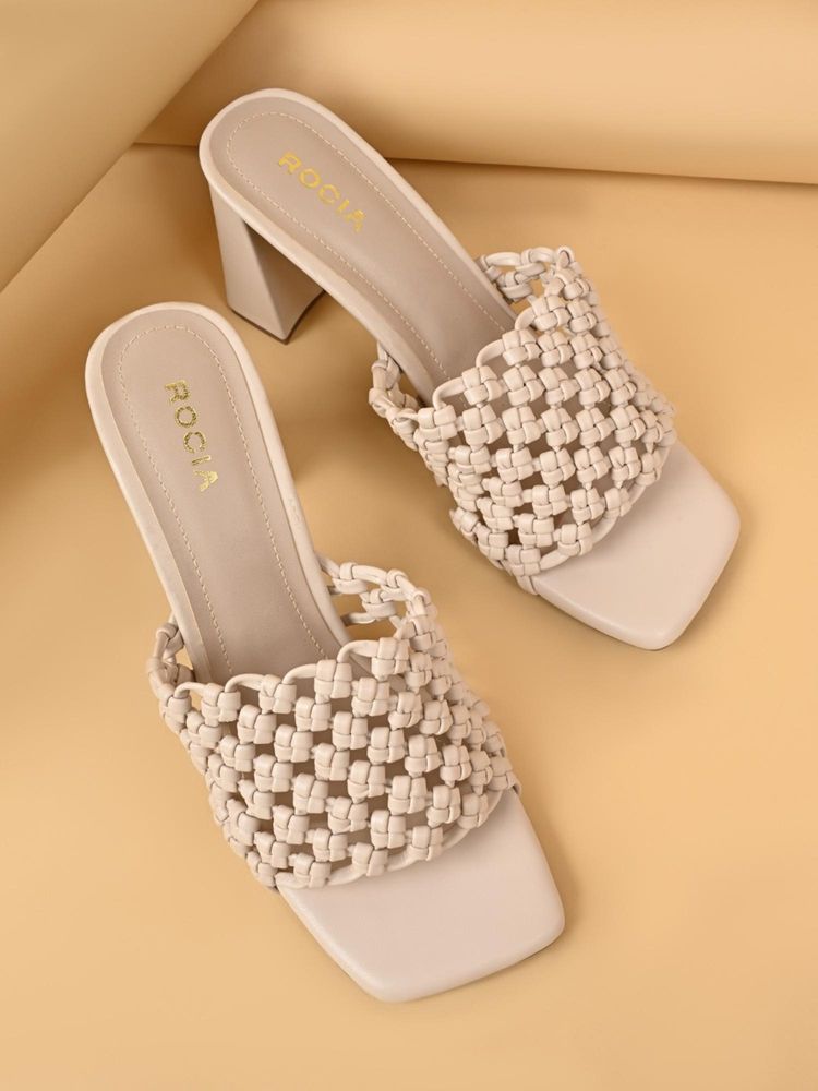 ROCIA Beige Women Block Heels-picture-13