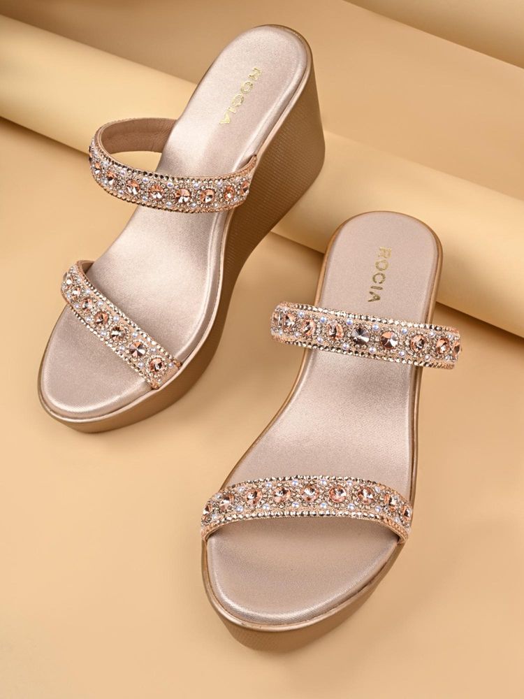 ROCIA Rose Gold Women Wedges Heels-picture-17