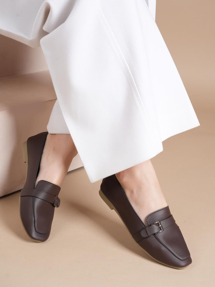 MOZAFIA Brown Women Casual Loafers-image-0