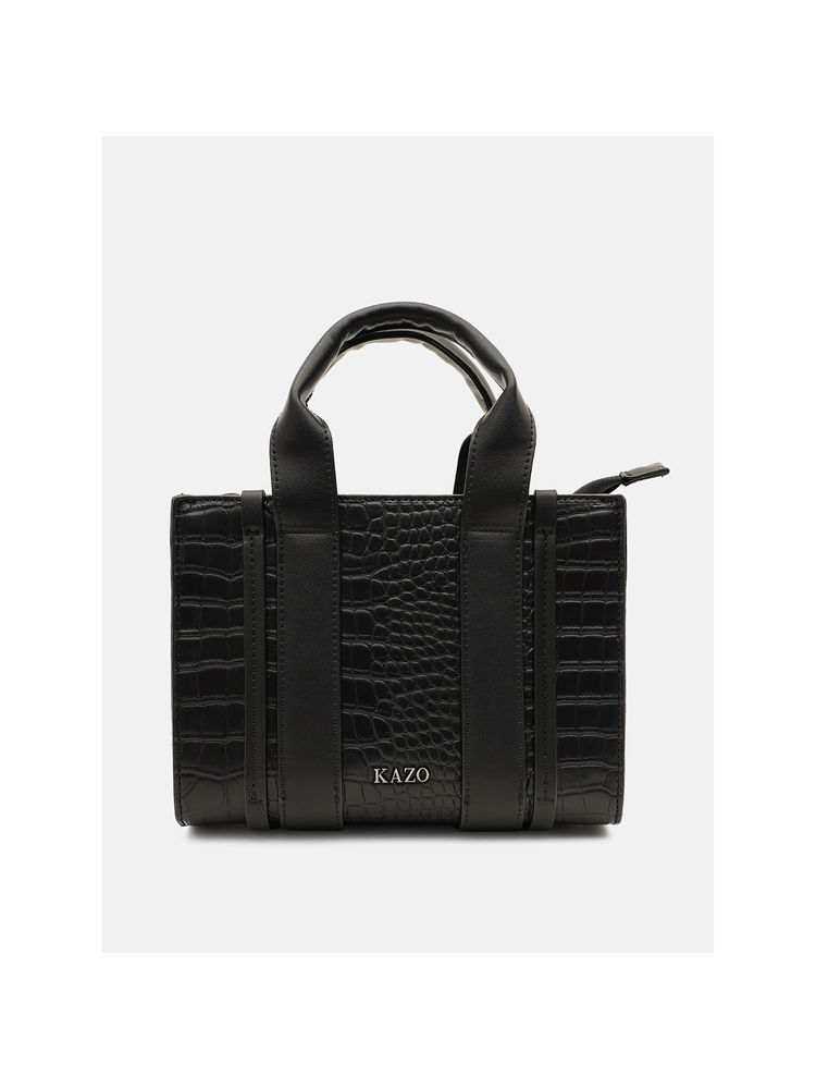 Kazo Black Kael Satchel Bag with Detachable Strap (S)-image-45