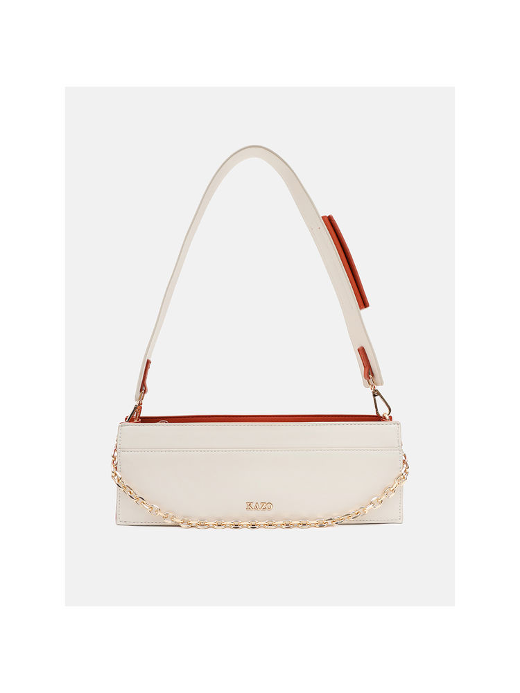 Kazo Off White Muse Shoulder Bag with Detachable Strap (S)-image-25