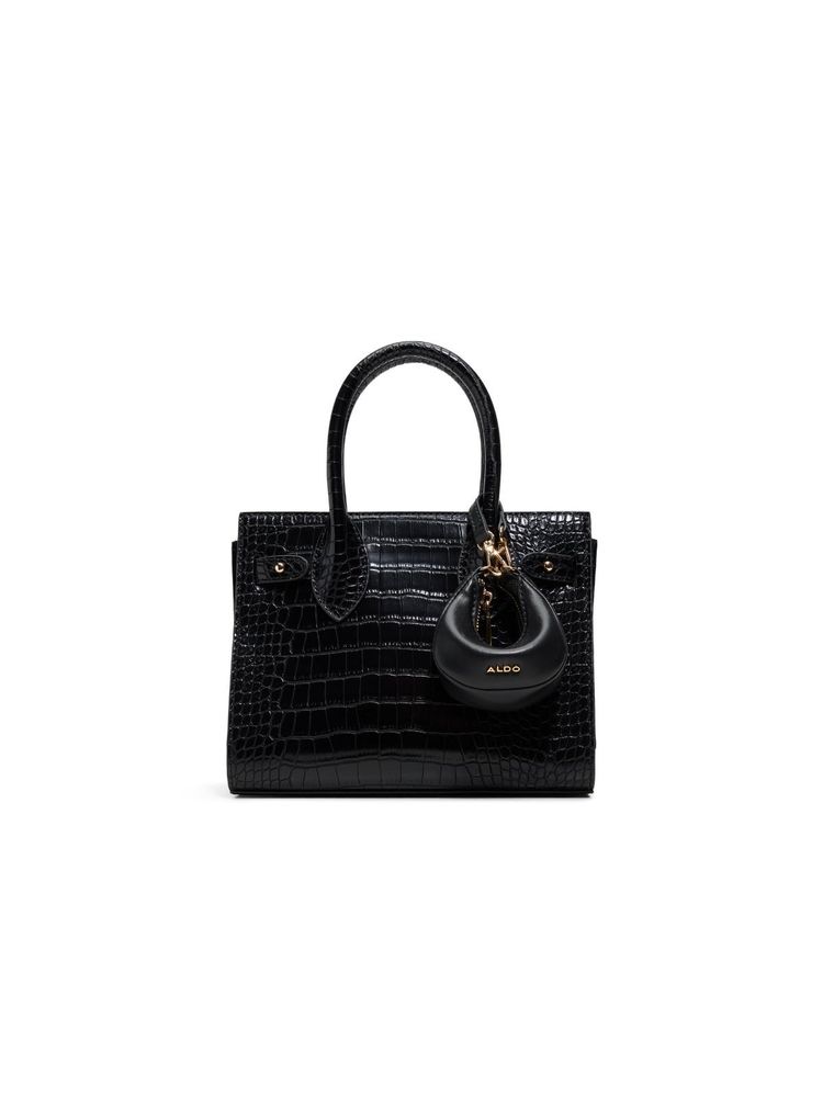 Aldo AURALIE Womens Black Satchel Bag With Detachable Strap & Pouch-image-11