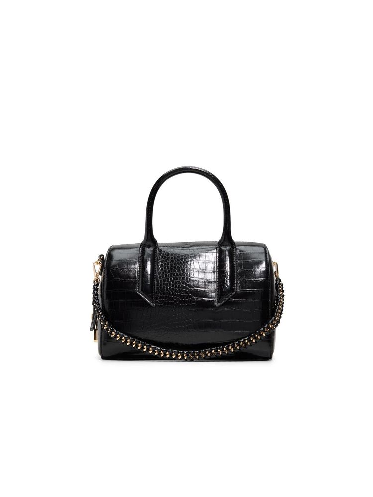 Aldo ALBALAEREL Womens Black Satchel Bag With Detachable Strap & Chain-picture-49