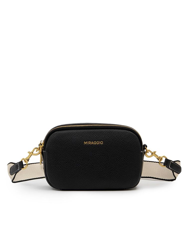 MIRAGGIO Beck Black Crossbody Sling Bag With Detachable Strap (M)-picture-10