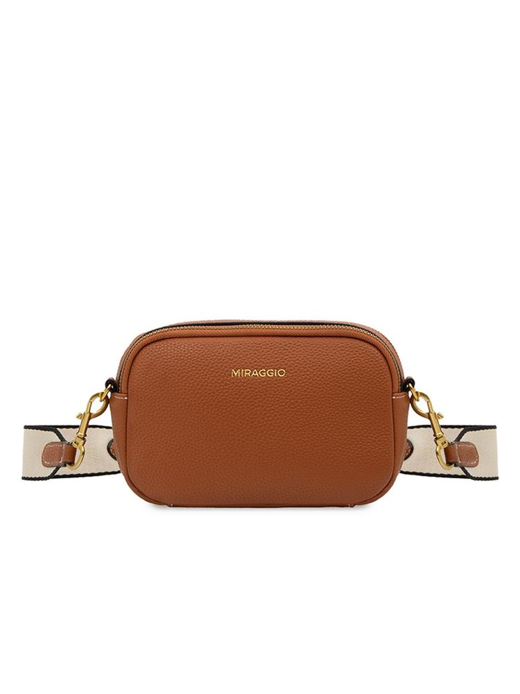 MIRAGGIO Beck Brown Crossbody Sling Bag With Detachable Strap (M)-picture-9