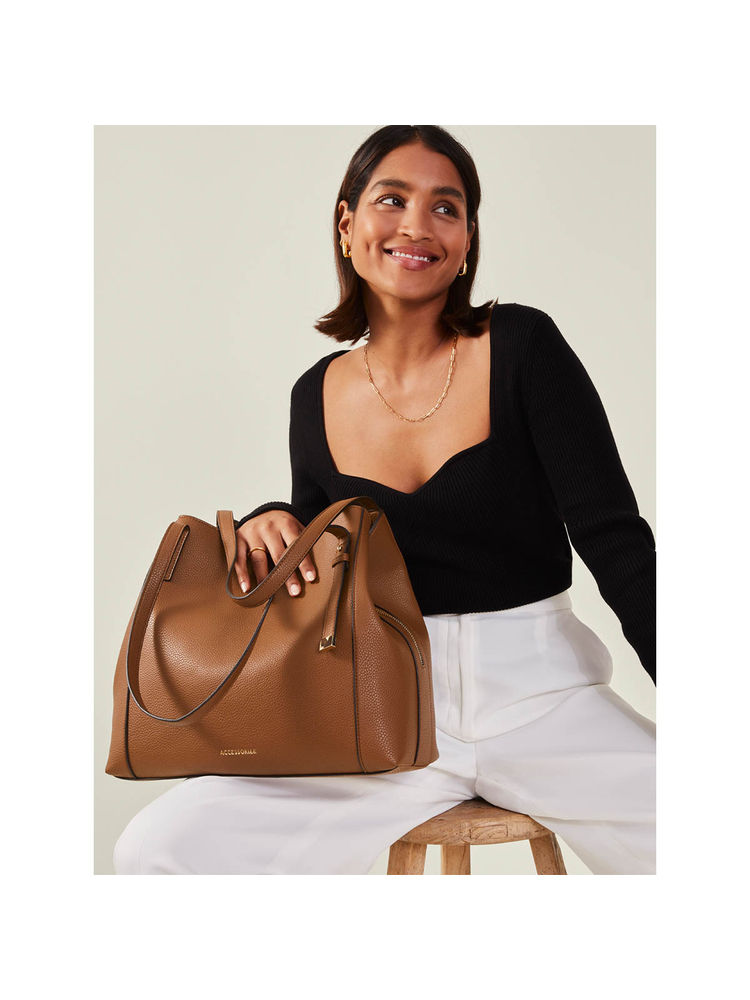 Accessorize London Women'S Brown Bucket Shoulder Bag