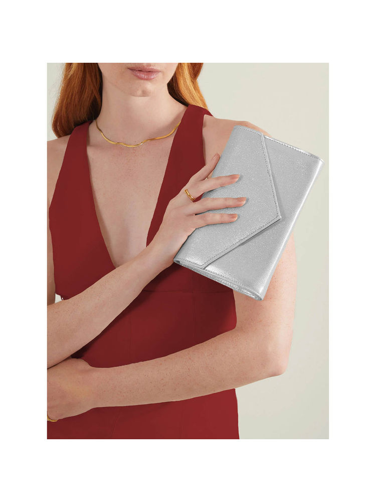 Accessorize London Women'S Silver Envelope Clutch-picture-31