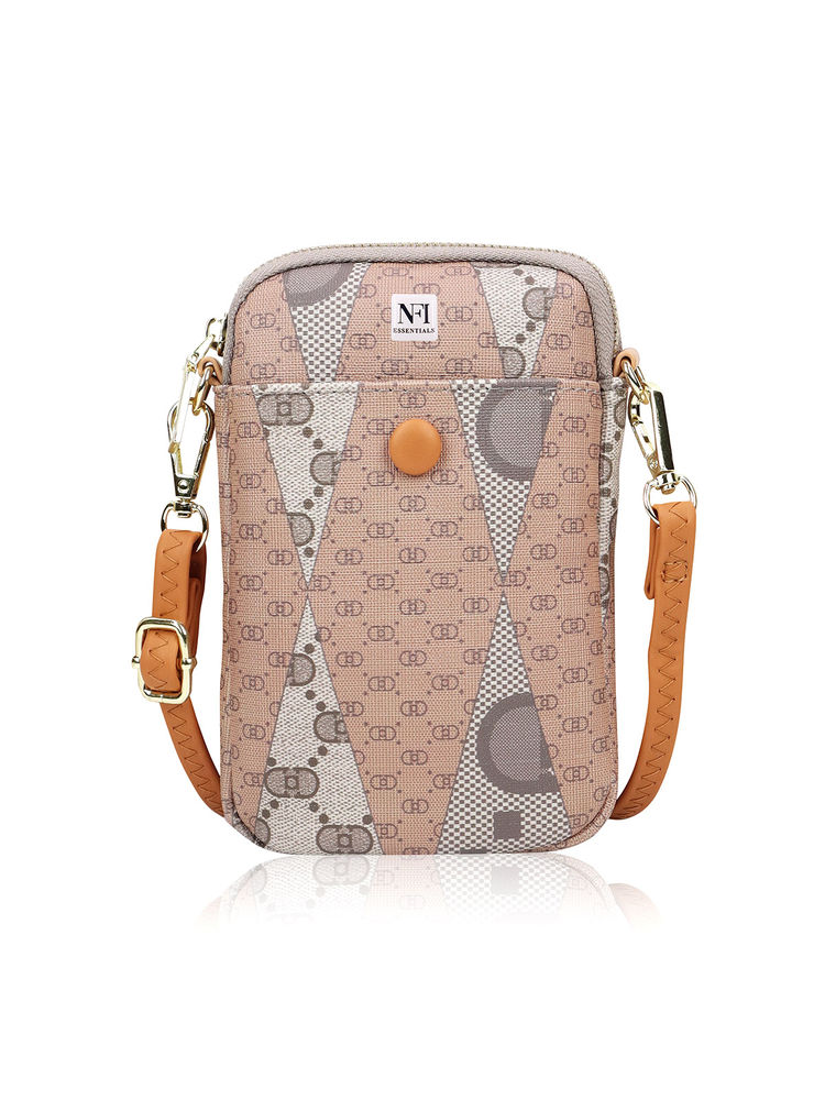 NFI Essentials Women Beige Printed Crossbody Sling Bag-picture-22