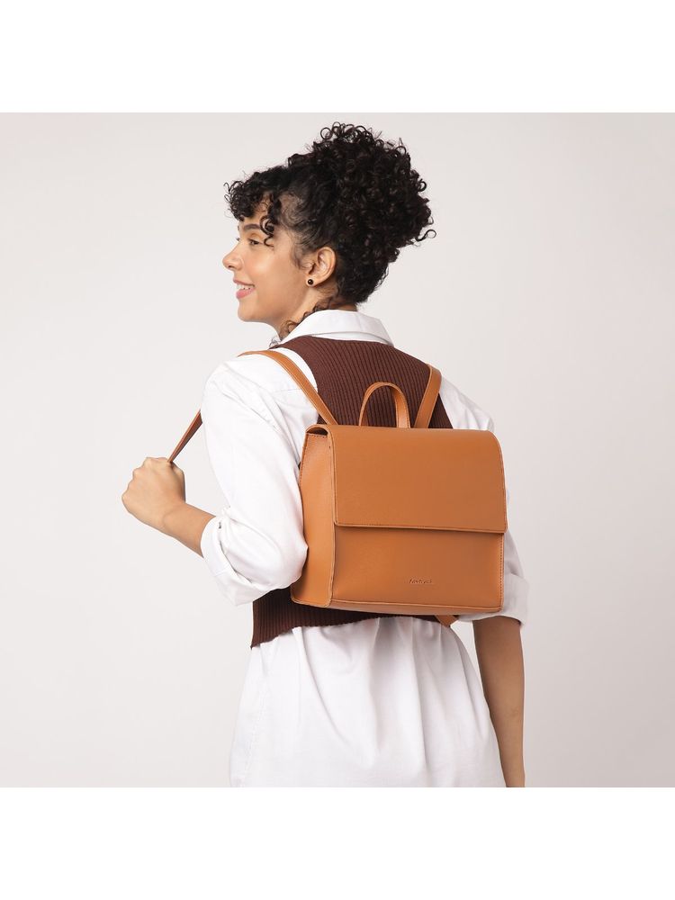 fastrack accessories Fastrack Women Solid Tan Backpack-picture-16