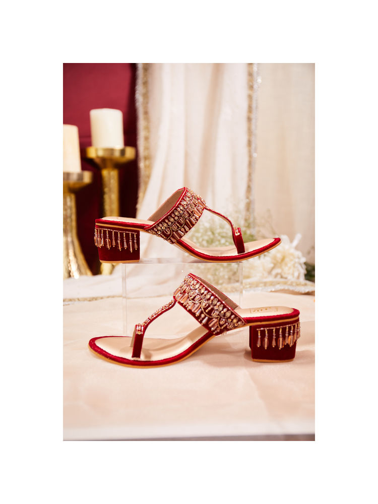 House of Vian Women Red Zahra Block Heels-picture-12