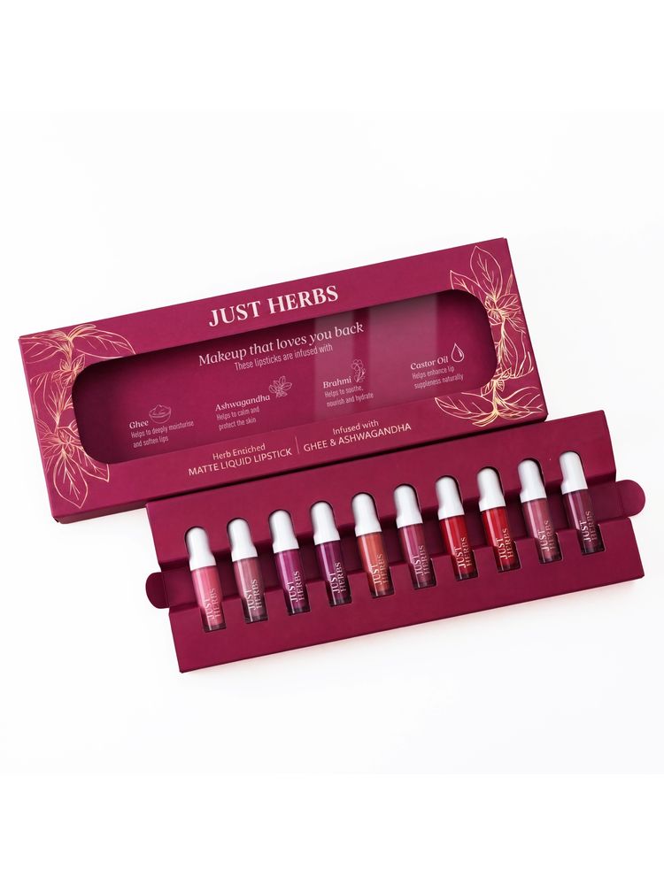 Just Herbs Herb-Enriched Matte Liquid Lipstick - Pack of 10-picture-23
