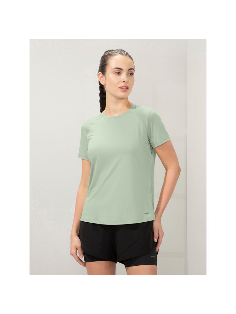 Amante Women Dry Relaxed Fit Round Neck Energize Active Tee-Green-image-30