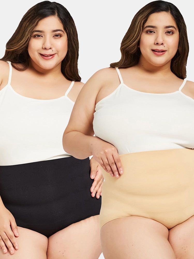 G Heist Women Plus Size High-Waist Seamless Shaping Briefs (Pack Of 2)-image-44