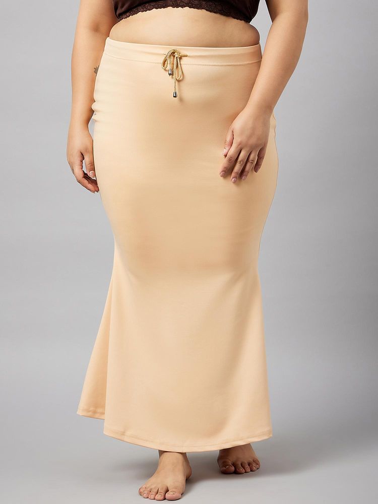 G Heist Women Beige Plus Size Solid Skinny Fit Saree Shapewear-image-41