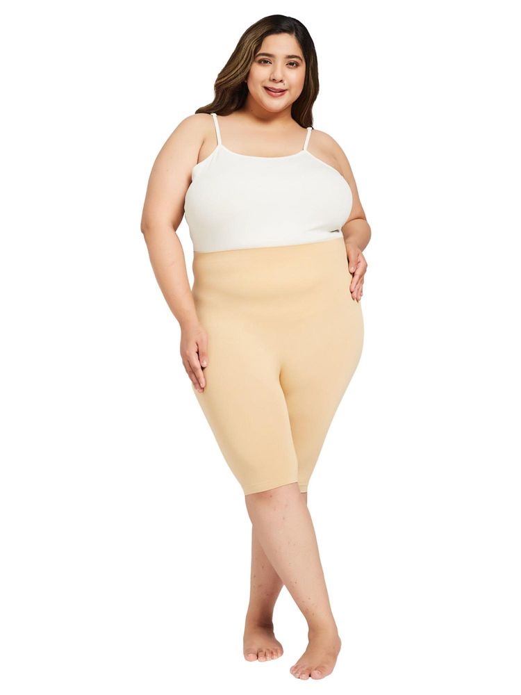 G Heist Women Plus Size Nude High-Waist Tummy and Thigh Shaper-image-4