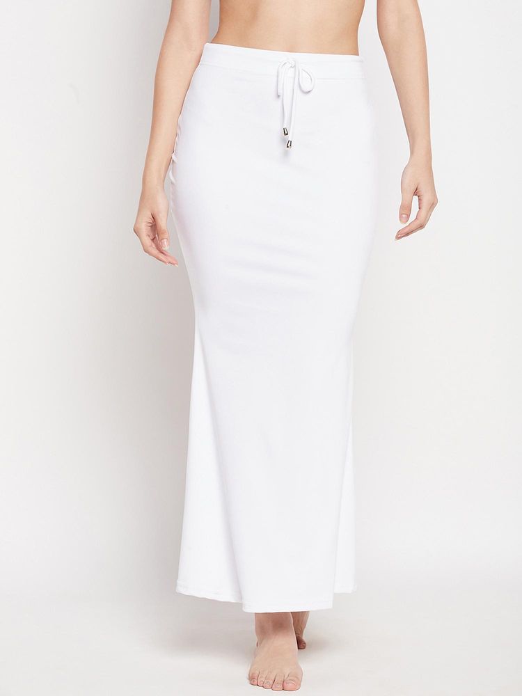 G Heist Women White Solid Skinny Fit Saree Shapewear-image-44