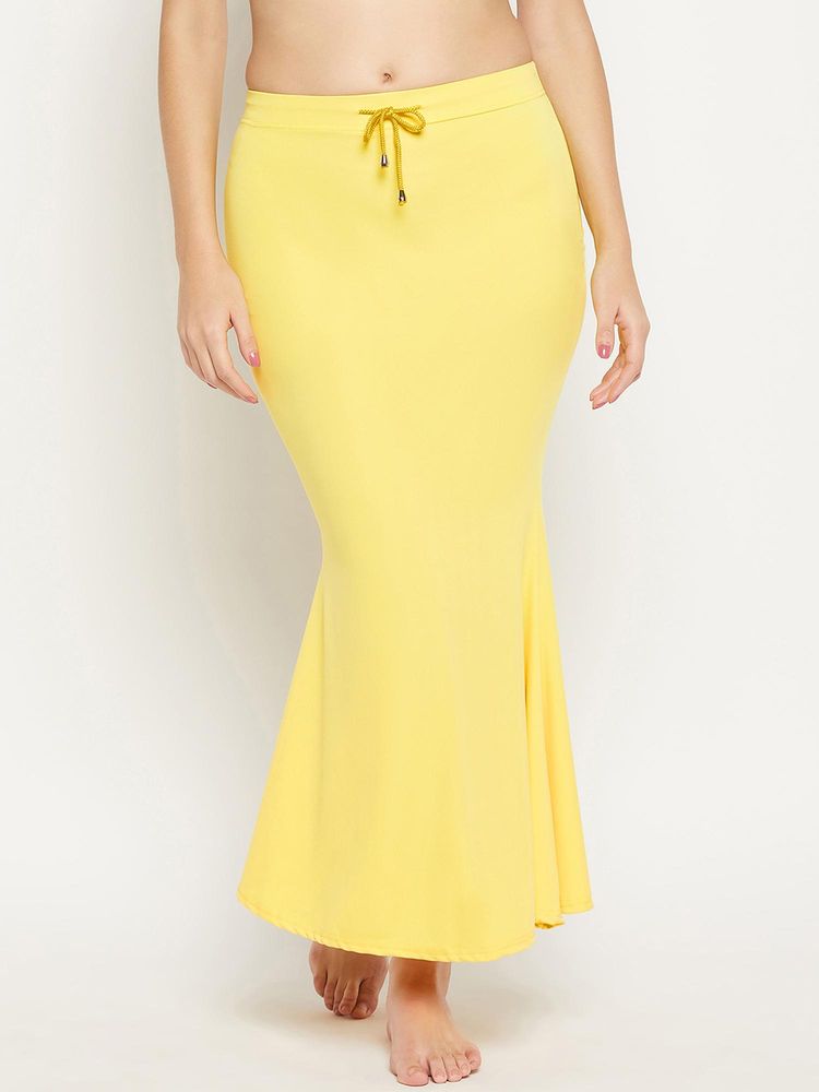 G Heist Women Yellow Solid Skinny Fit Saree Shapewear-image-23