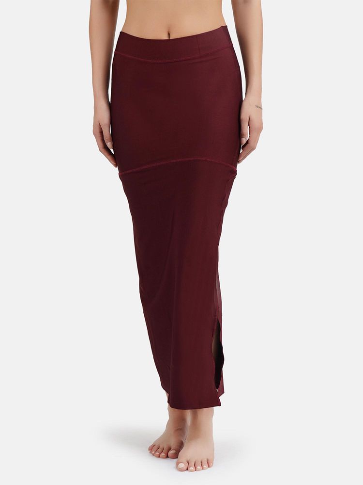 G Heist Women Burgundy Solid Saree Shapewear-picture-11