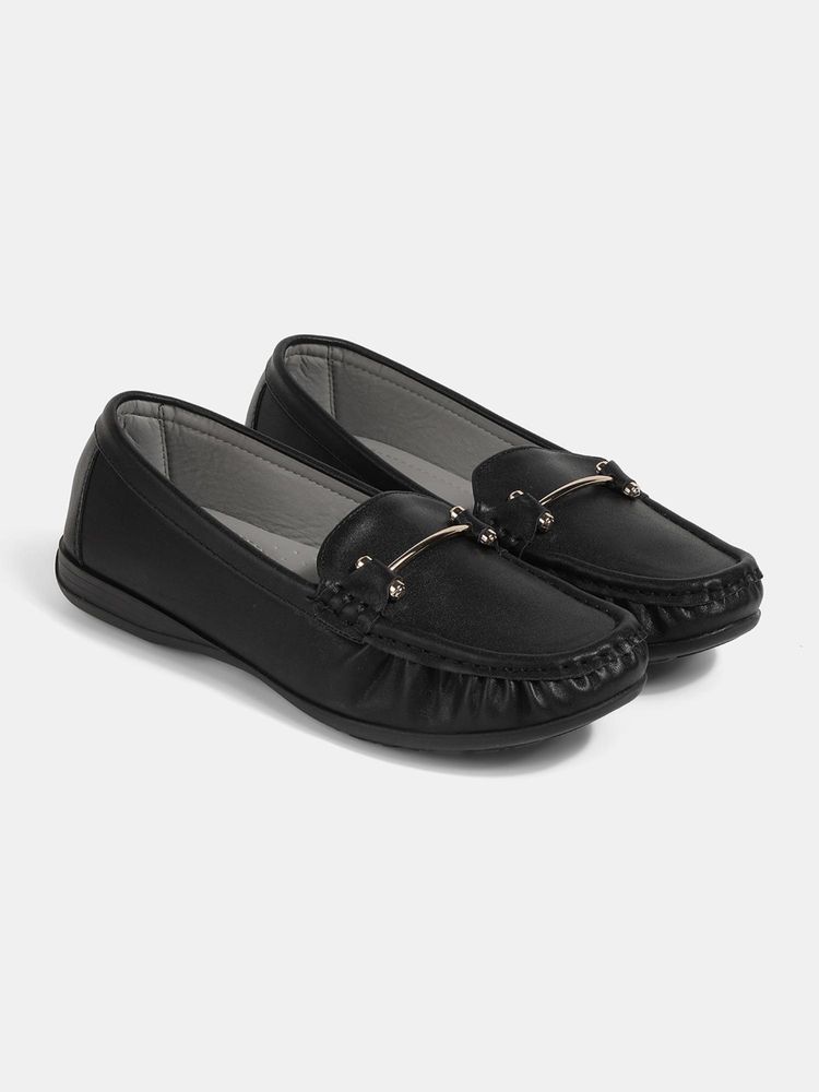 Lemon & Pepper Women Black Loafers-picture-31