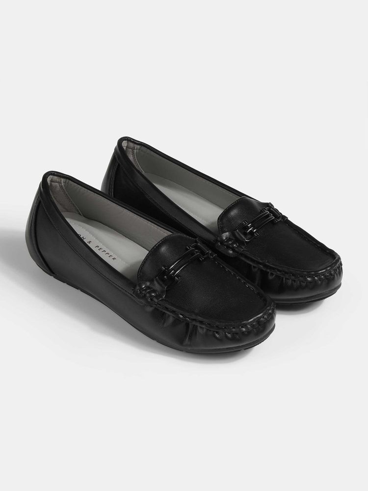 Lemon & Pepper Women Black Loafers-picture-28