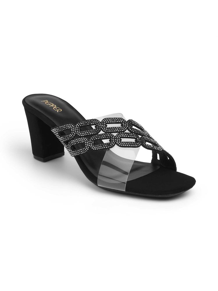 PEPPER Women Black Block Heels-picture-49