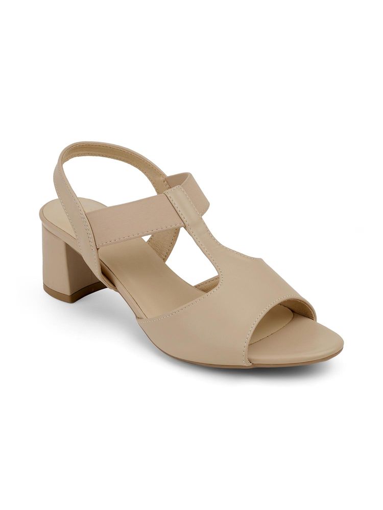 PEPPER Women Beige Block Heels-image-21