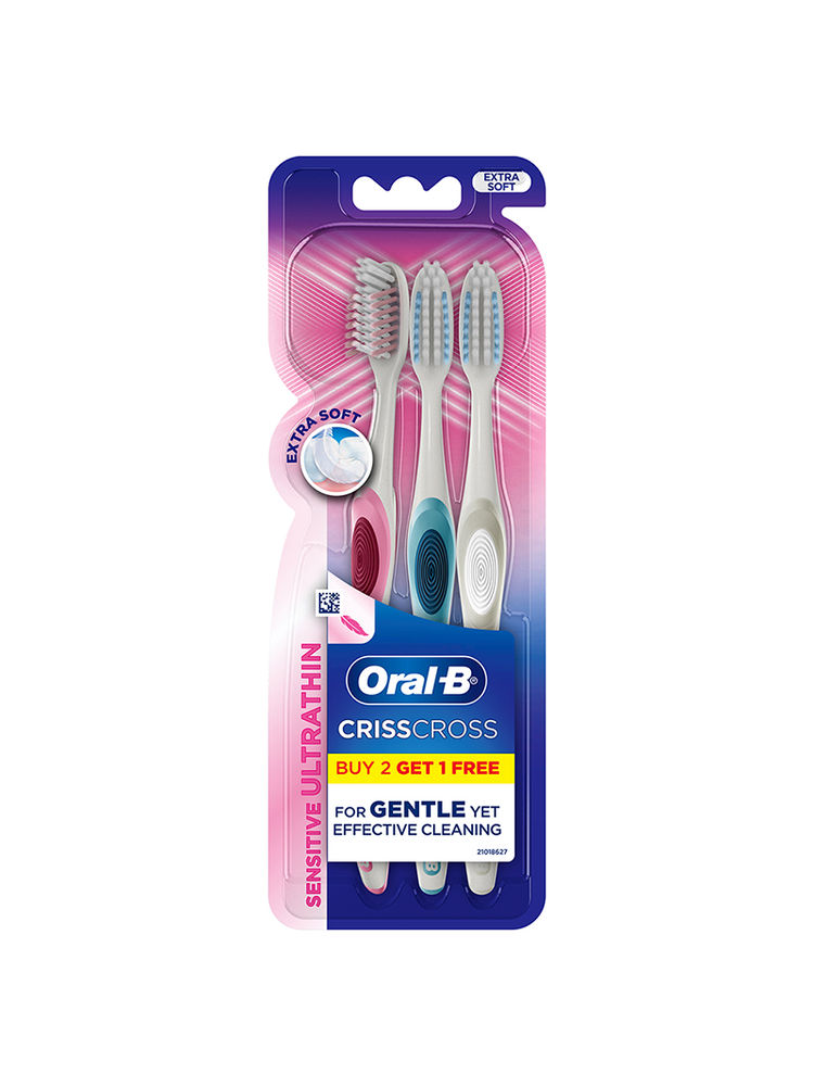 Oral-B Pro-Health Sensitive Toothbrush- Crisscross - Extra soft- Buy 2 Get 1 Free-image-1