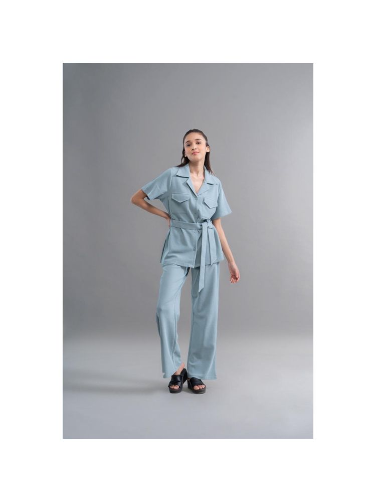 NeceSera Safari Lushknit 2.0 Shirt and Pyjama Aqua with Belt (Set of 2)-picture-25