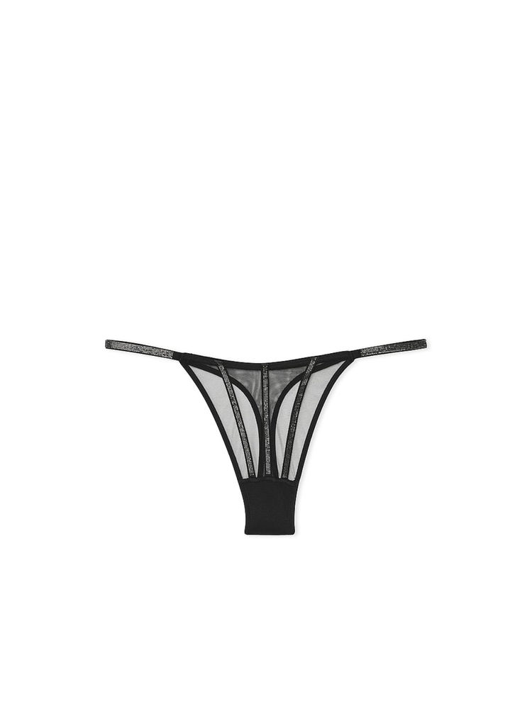 victoria's secret intimates Victoria's Secret Black Sexy Sheer Shine Thong Panty-picture-37