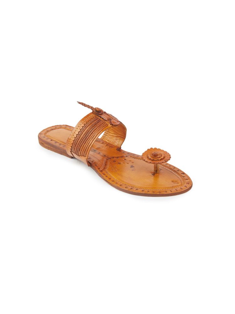 Korakari Vintage Toes Kolhapuris Yellow Braided-image-18