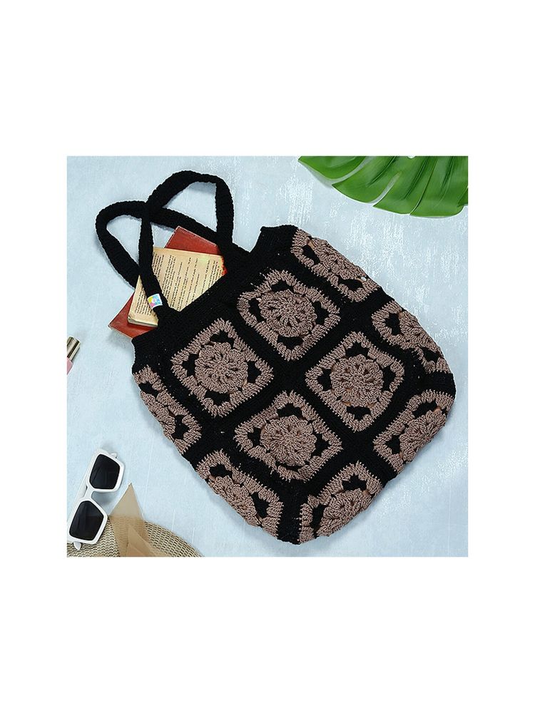 Magic Needles Black Handmade Granny Square Handbag-picture-23