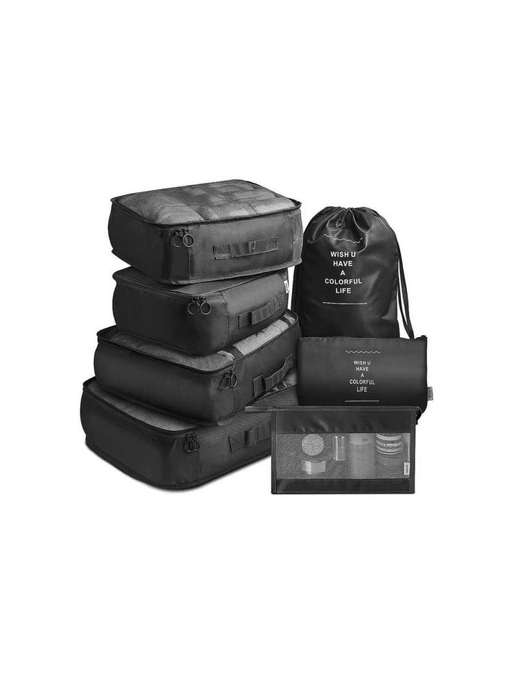 House of Quirk Clothes Packing Organizer Luggage Storage Organizer Black (Pack of 7)-image-5
