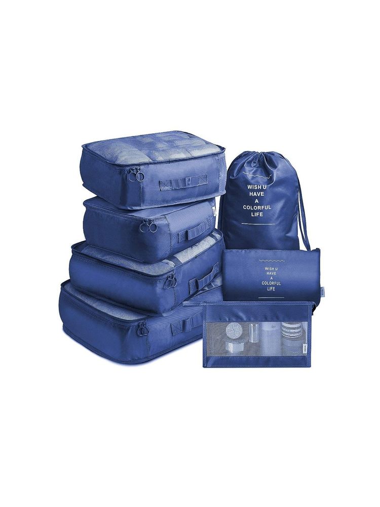 House of Quirk Clothes Packing Organizer Luggage Storage Organizer Navy Blue (Pack of 7)-image-24