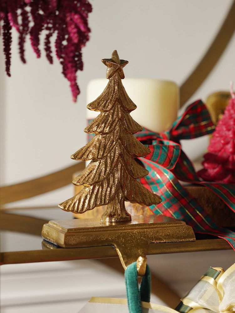 Pure Home + Living Gold Metal Christmas Tree Stocking Holder-image-35