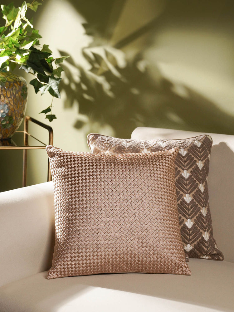 Pure Home + Living Pink Woven Textured Cushion Cover (12X18 Inches)