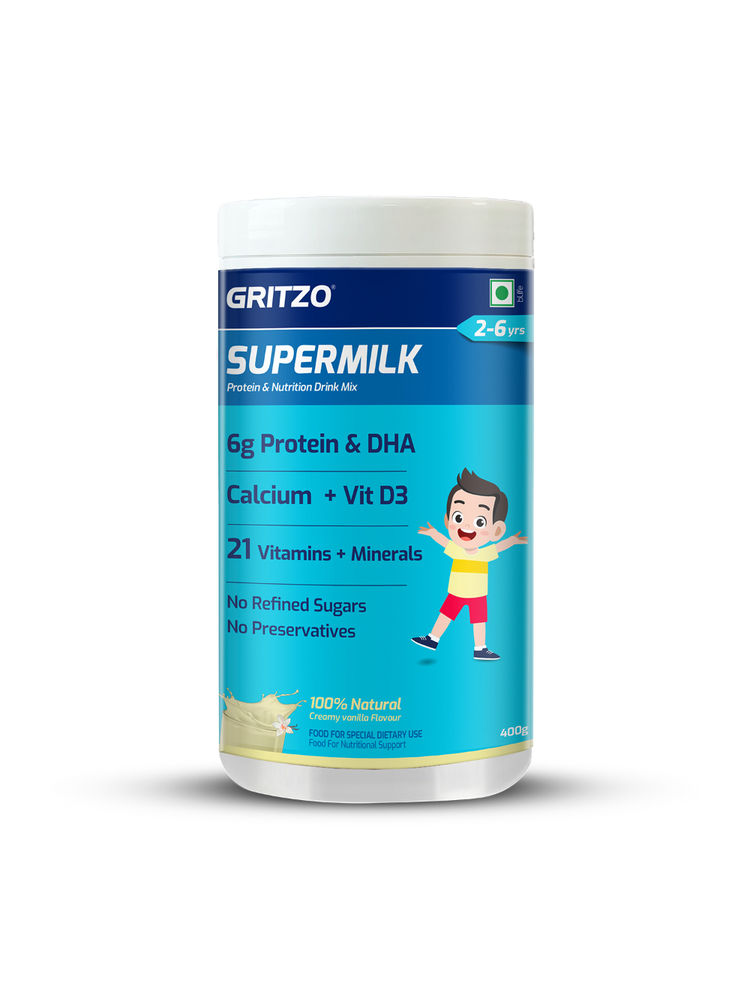 Gritzo Supermilk Overall Growth For 2-6 Yrs Boy & Girls - Creamy Vanilla
