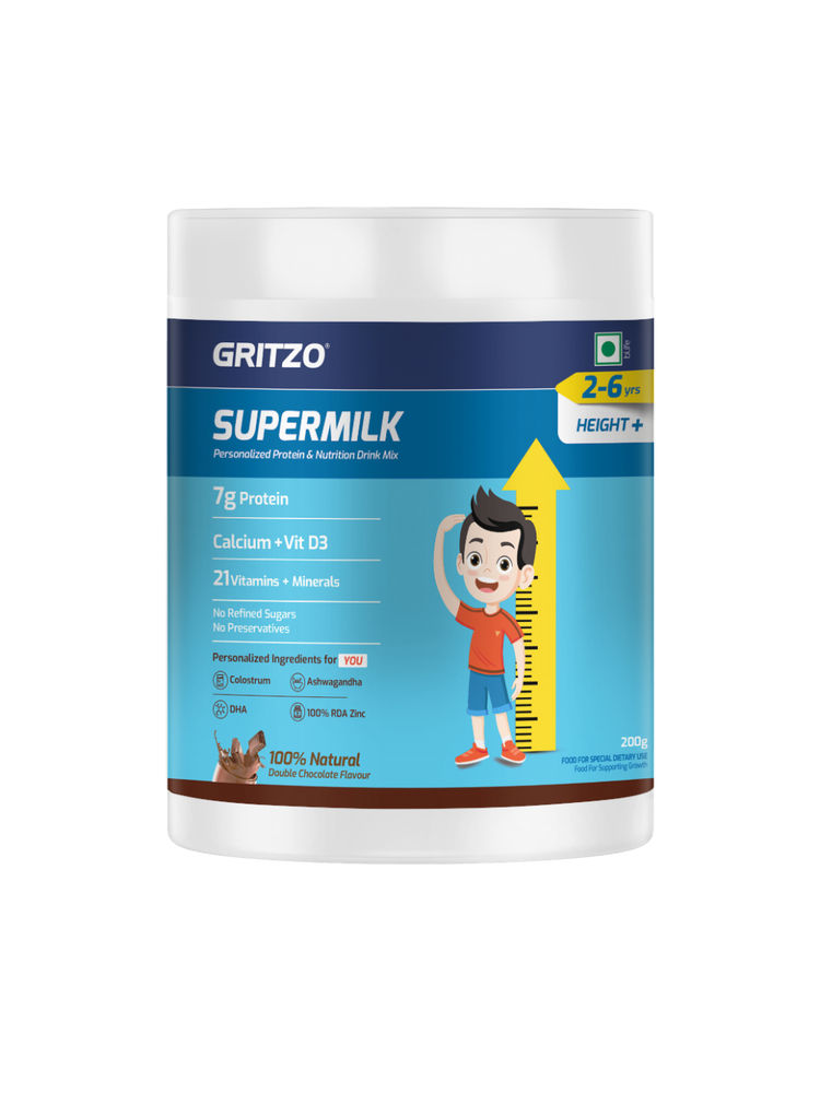 Gritzo Supermilk Height+ 7G Protein Powder- Double Chocolate-image-19