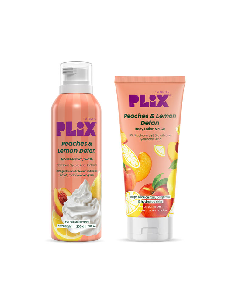 Plix Peaches & Lemon De-Tan Body Care Duo For Smooth & Hydrated Skin-image-12