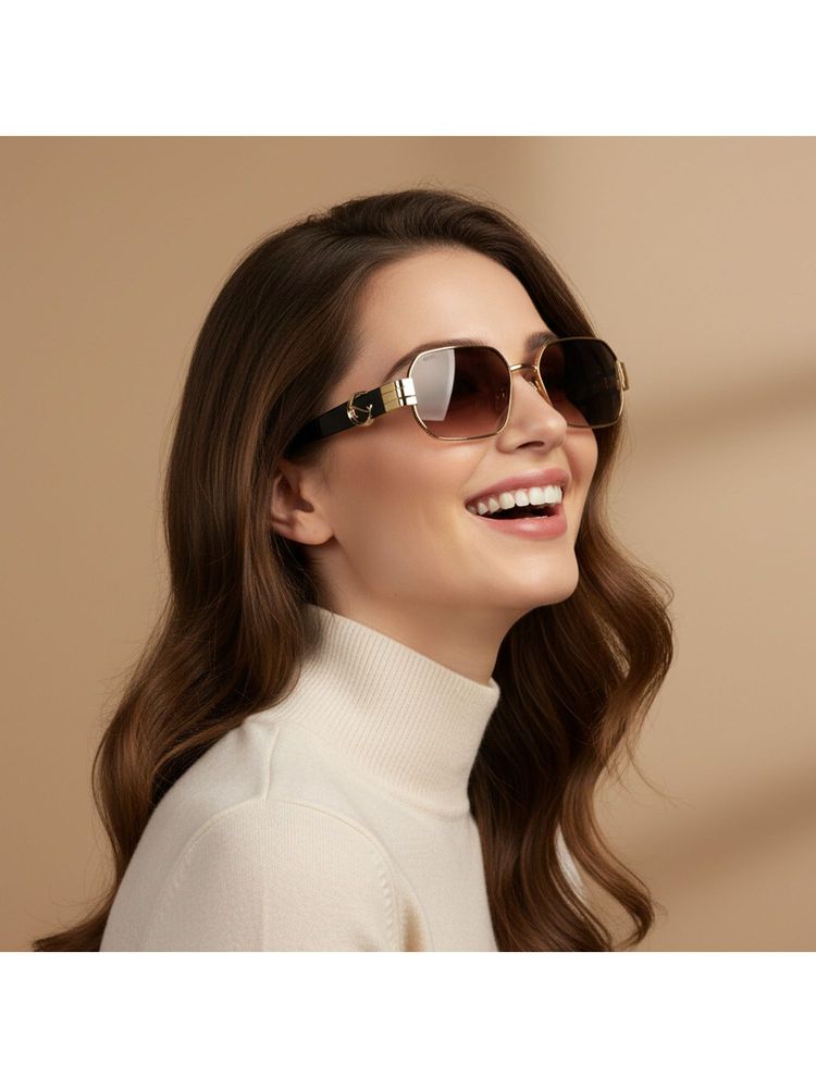 Scott Sunglasses Smoke Brown Lens Hexagon Sunglasses With UV Protection (Scott 3215 Hera C2 S) (56)-image-39