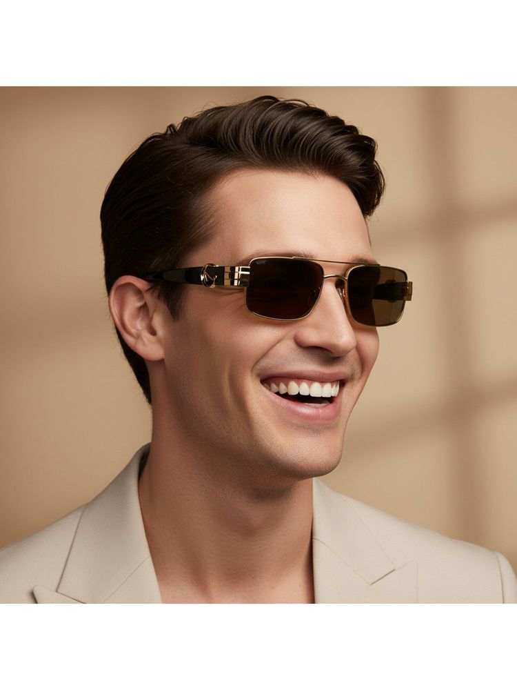 Scott Sunglasses Dark Yellow Lens Sleek Sunglasses With UV Protection (Scott 3216 Zeus C2 S) (55)-image-3