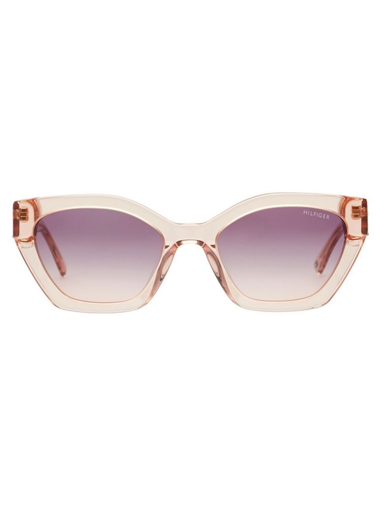 Tommy Hilfiger Smoke Pink Lens Cat Eye Sunglasses With UV Protection (TH 2672 C3 Pinrgdpur 54) (54)-image-28
