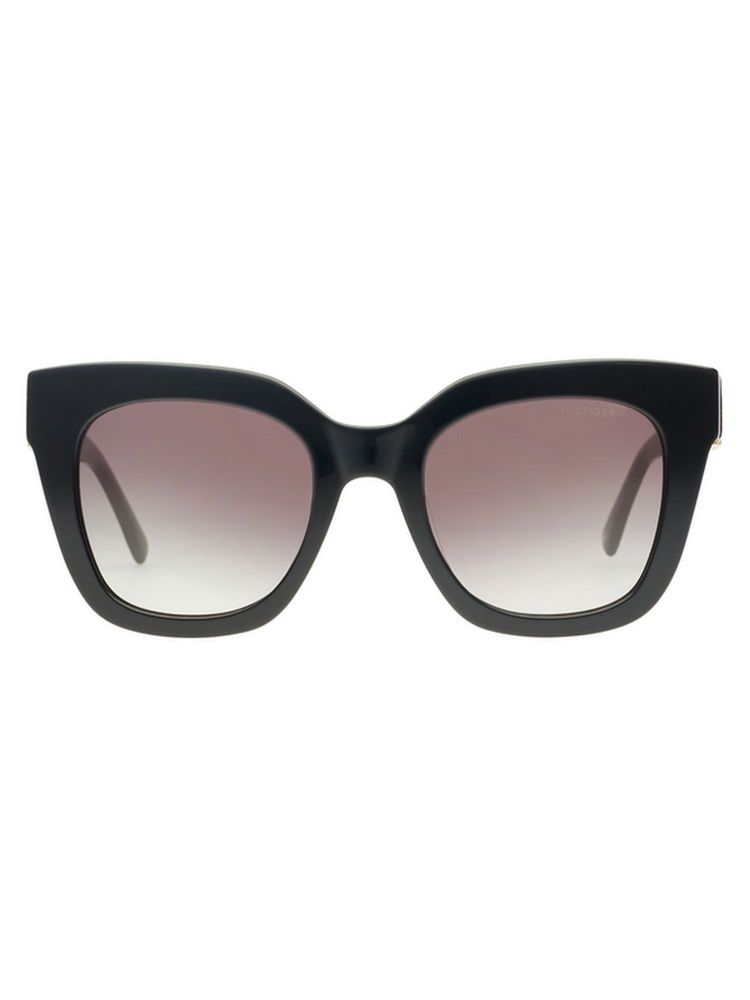 tommy hilfiger smoke grey lens fashion sunglasses with uv protection (th 8010 c1 bkgdgr-35 50) (50)
