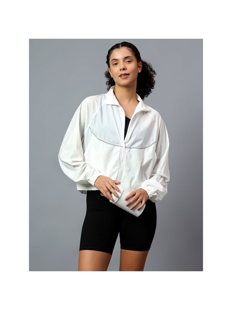 Fitkin Women White Super Light Sporty Track Jacket-picture-27