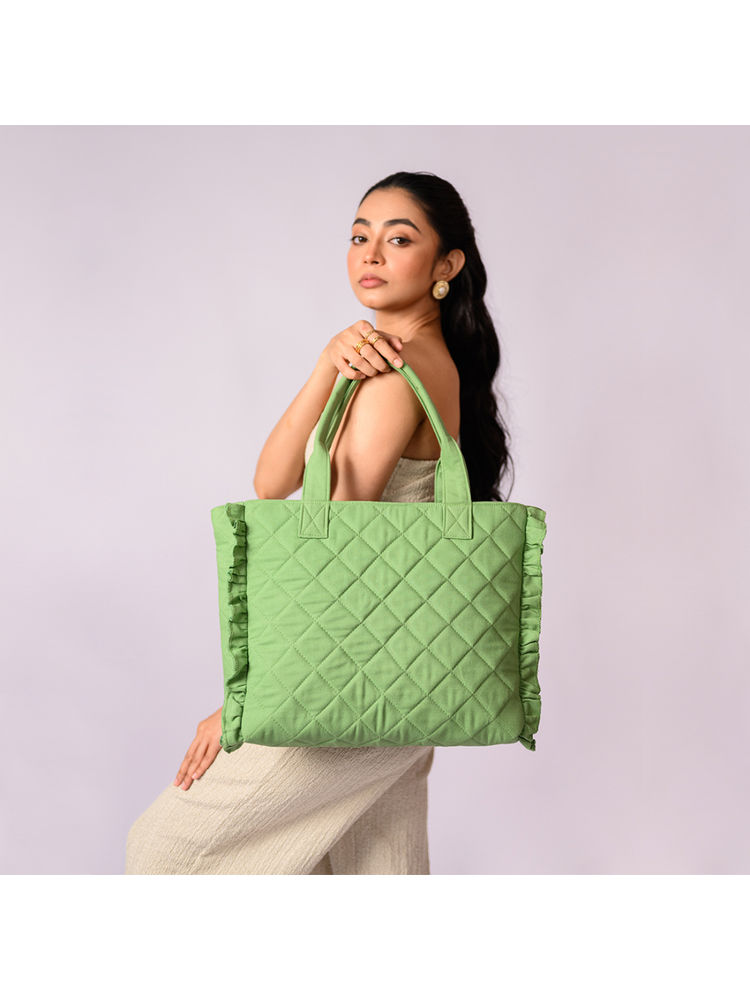 Earth Bags Quilted Canvas Tote Bag Green-image-45