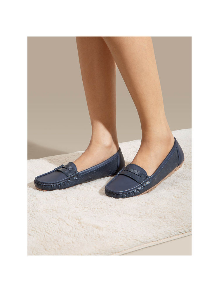 Chaal Chalan Andie Navy Blue Loafers-picture-12